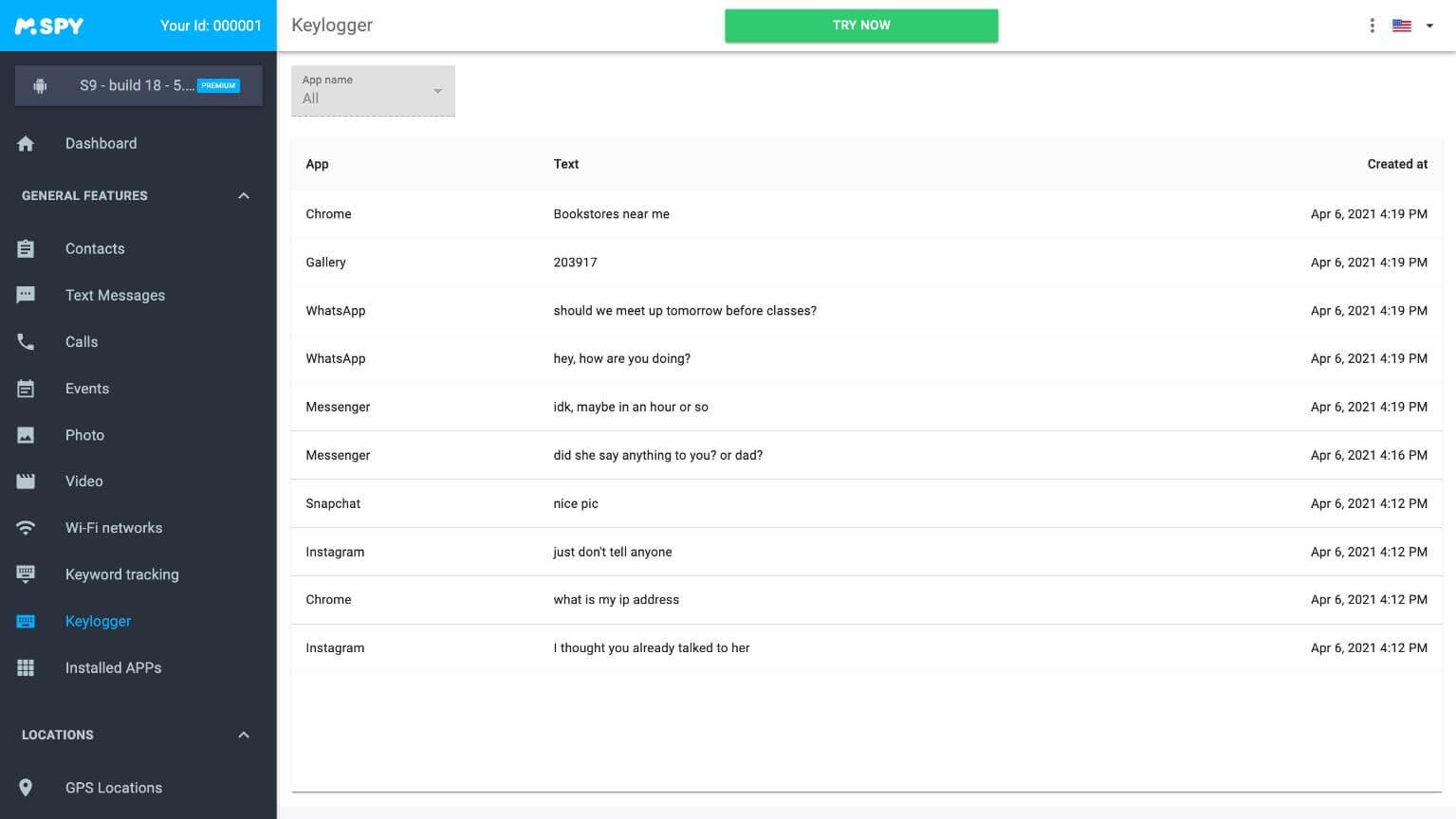 mspy keylogger